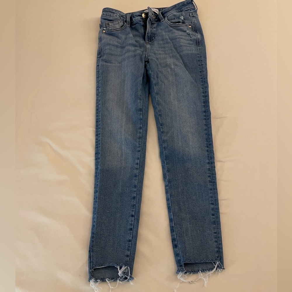 Zara mid-rise fred denim jeans